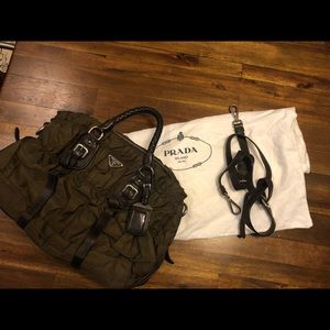 Prada Brown Ruffle Purse